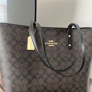 Coach Black and Brown Signature Tote